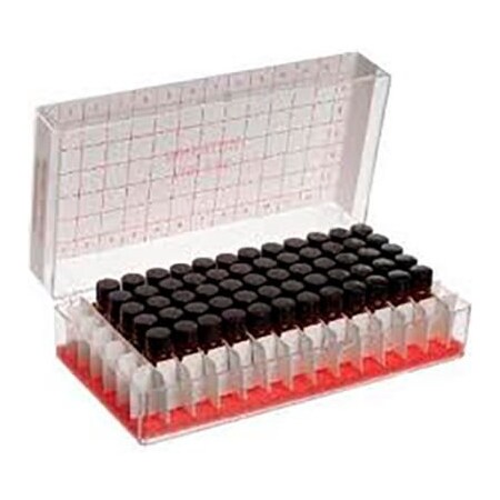 Cp Lab Safety. Wheaton 2ML Amber Vials File, 8-425, PTFE /Rubber Lined Caps, Case of 60 W224695